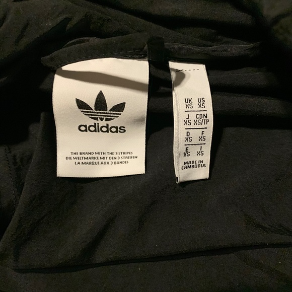 Addidas 3 stripe black zip up sweater with hood - Picture 3 of 4